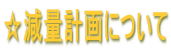 ☆減量計画について