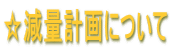 ☆減量計画について