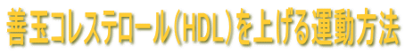 善玉コレステロール（HDL）を上げる運動方法